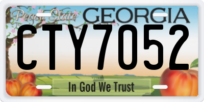 GA license plate CTY7052