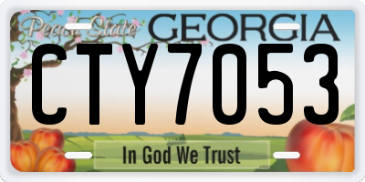 GA license plate CTY7053