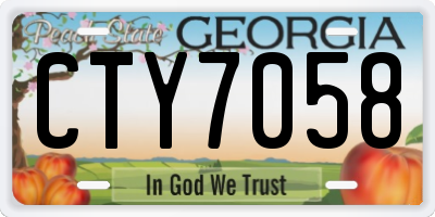 GA license plate CTY7058