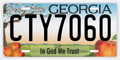 GA license plate CTY7060