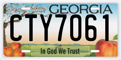 GA license plate CTY7061