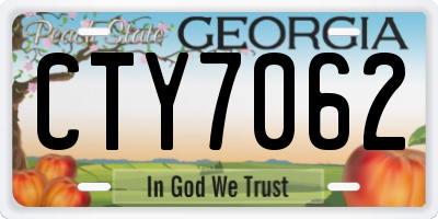 GA license plate CTY7062