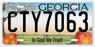GA license plate CTY7063