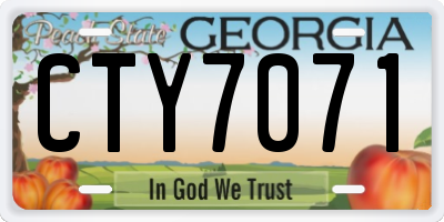 GA license plate CTY7071
