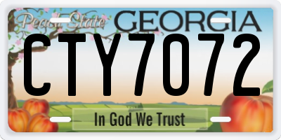 GA license plate CTY7072