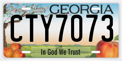 GA license plate CTY7073