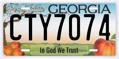 GA license plate CTY7074
