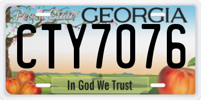 GA license plate CTY7076