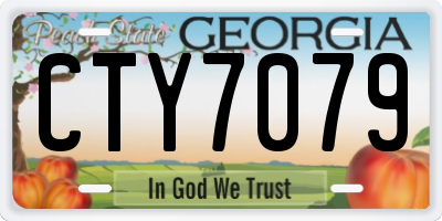 GA license plate CTY7079