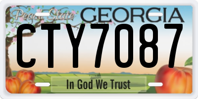 GA license plate CTY7087