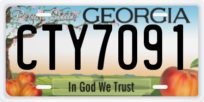 GA license plate CTY7091