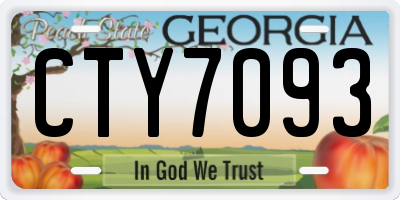 GA license plate CTY7093