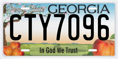 GA license plate CTY7096