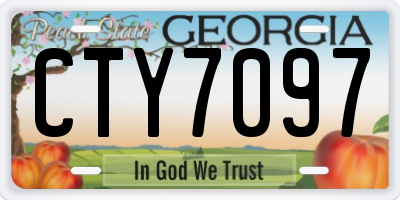 GA license plate CTY7097