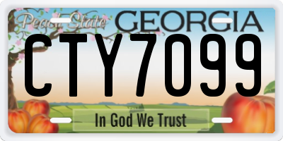 GA license plate CTY7099