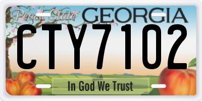 GA license plate CTY7102