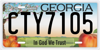 GA license plate CTY7105