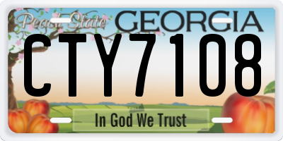 GA license plate CTY7108