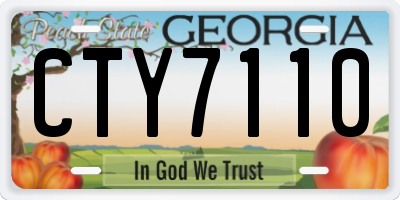 GA license plate CTY7110