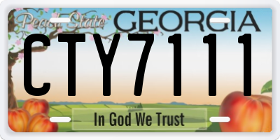GA license plate CTY7111