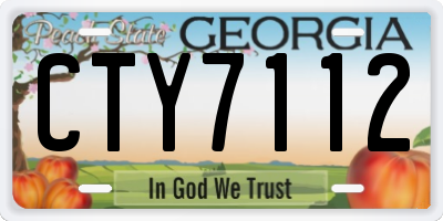 GA license plate CTY7112