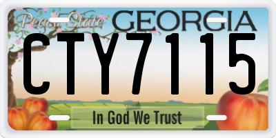 GA license plate CTY7115