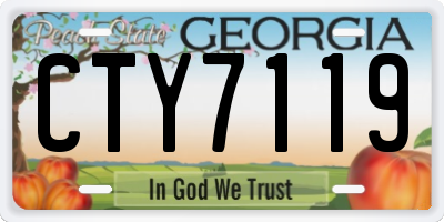 GA license plate CTY7119