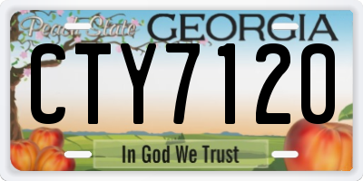 GA license plate CTY7120