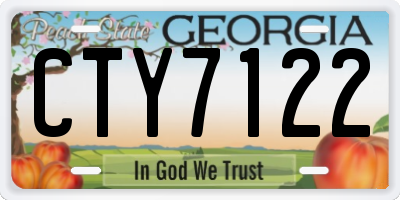 GA license plate CTY7122