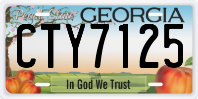 GA license plate CTY7125