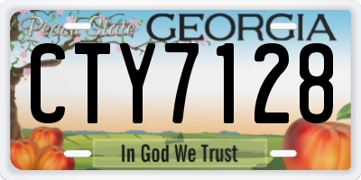 GA license plate CTY7128
