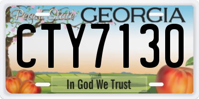 GA license plate CTY7130
