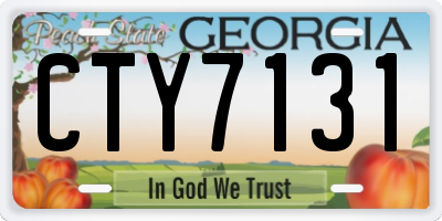 GA license plate CTY7131