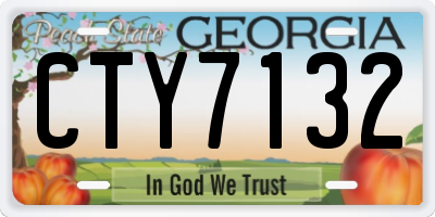 GA license plate CTY7132