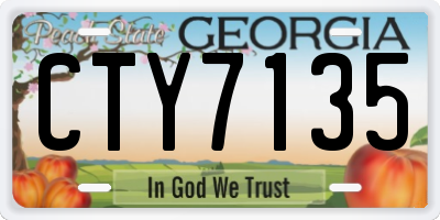 GA license plate CTY7135