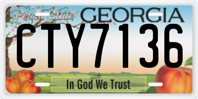 GA license plate CTY7136