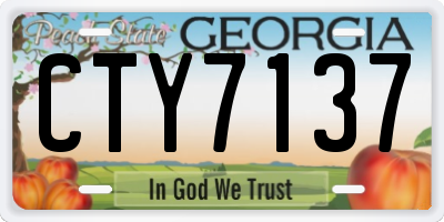 GA license plate CTY7137