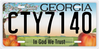 GA license plate CTY7140