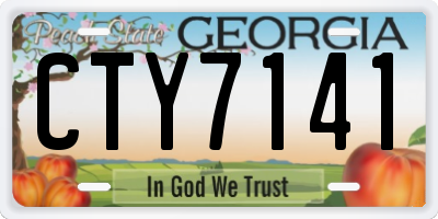 GA license plate CTY7141