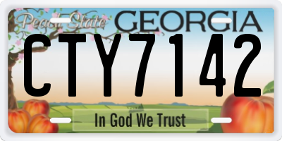 GA license plate CTY7142