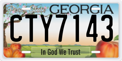 GA license plate CTY7143