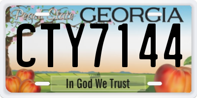GA license plate CTY7144