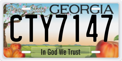 GA license plate CTY7147