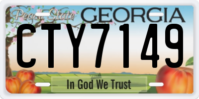GA license plate CTY7149