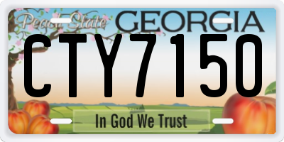 GA license plate CTY7150