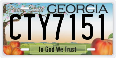 GA license plate CTY7151