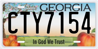 GA license plate CTY7154