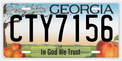 GA license plate CTY7156