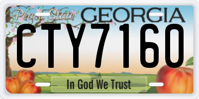 GA license plate CTY7160