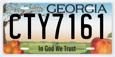 GA license plate CTY7161